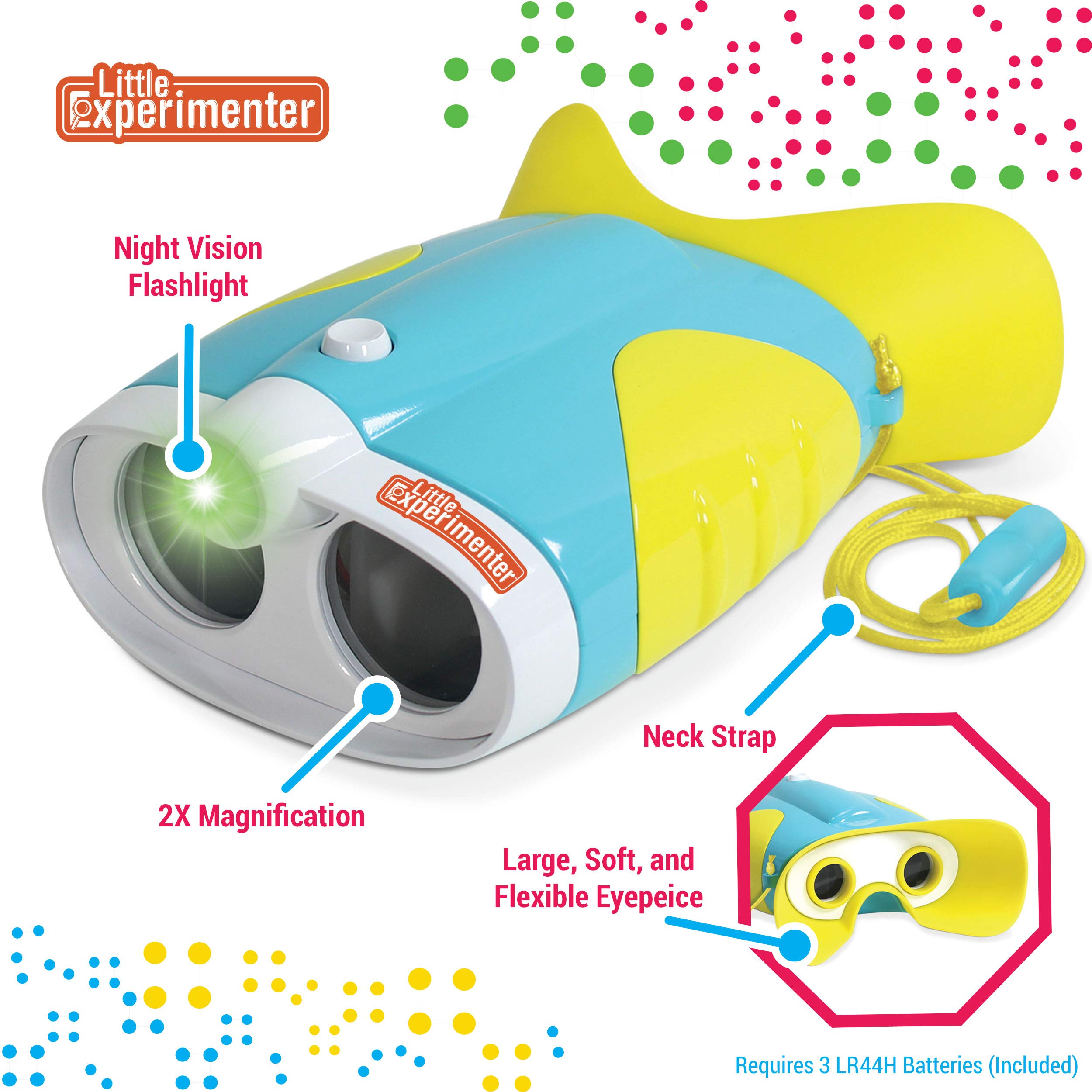 Little Experimenter binoculars built-in flashlight in action for safe nighttime exploration.