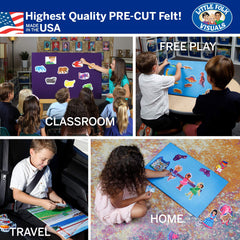 Little Folk Visuals precut felt board characters for durable classroom use.