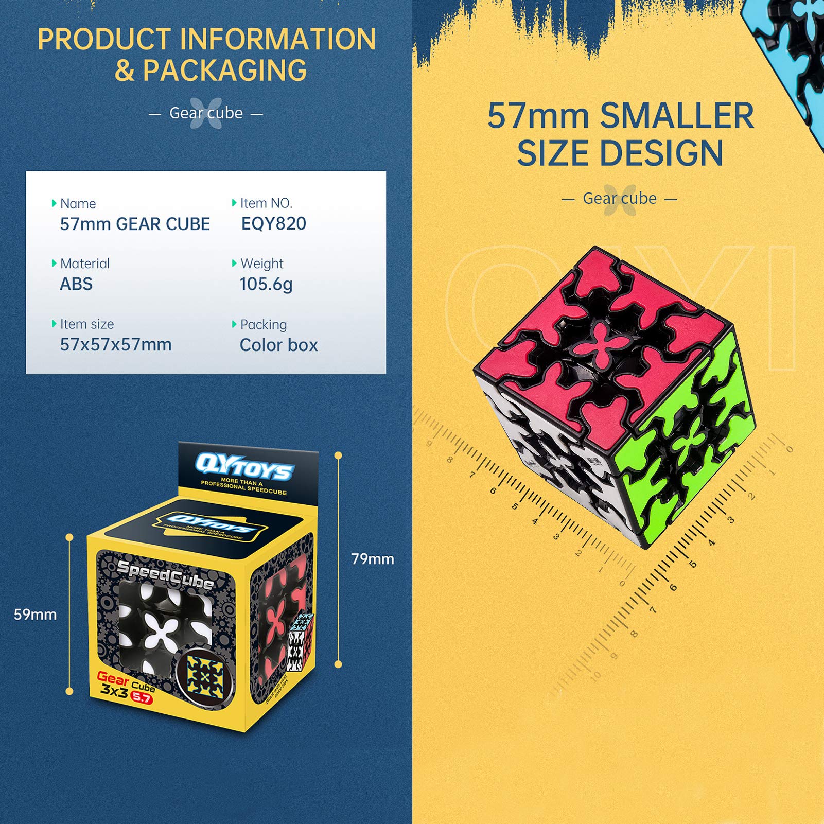 Little Golden Elephant Gear Cube 3x3 can help relieve stress with focused practice.