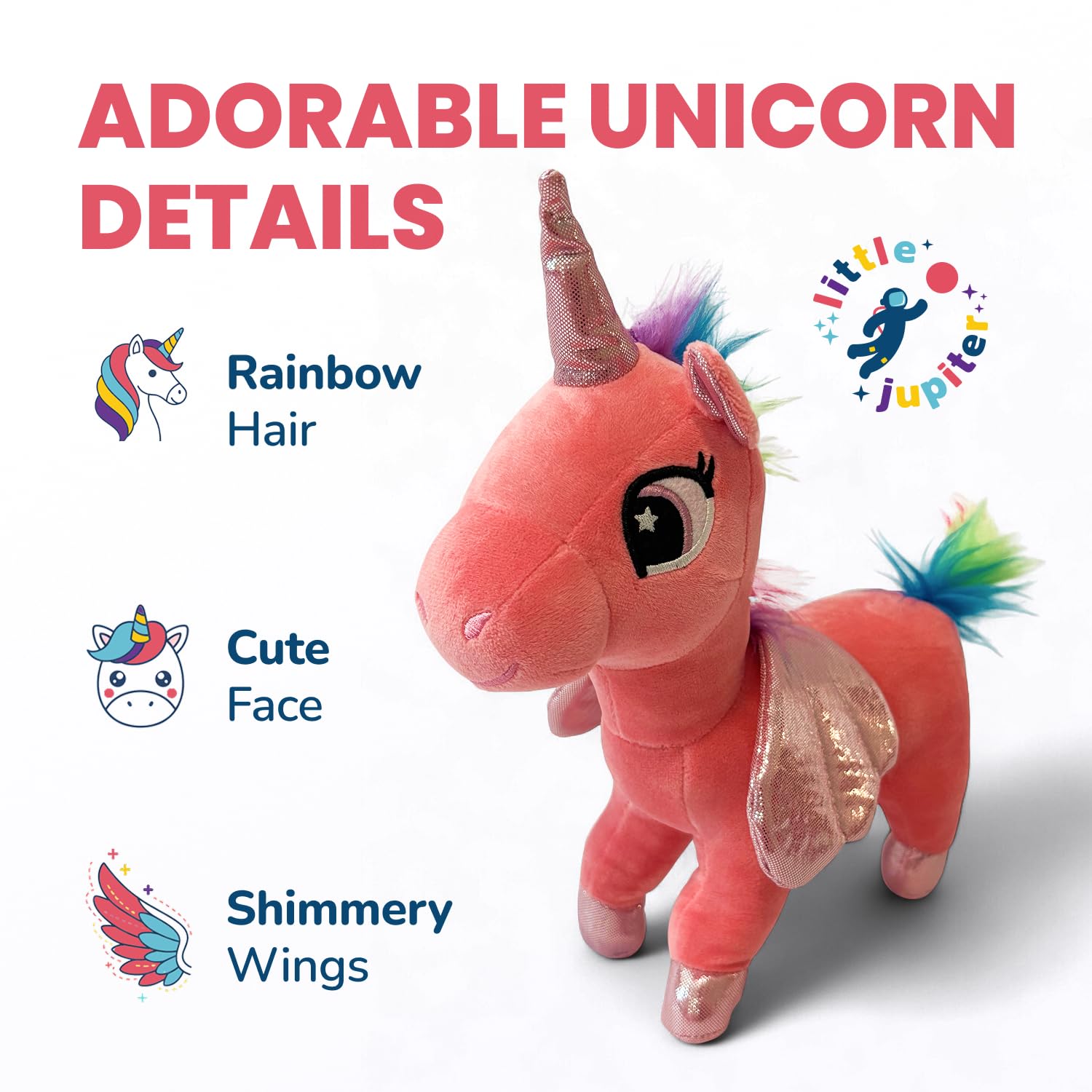 Little Jupiter charm accessory complements the unicorn set for gift-ready delight.