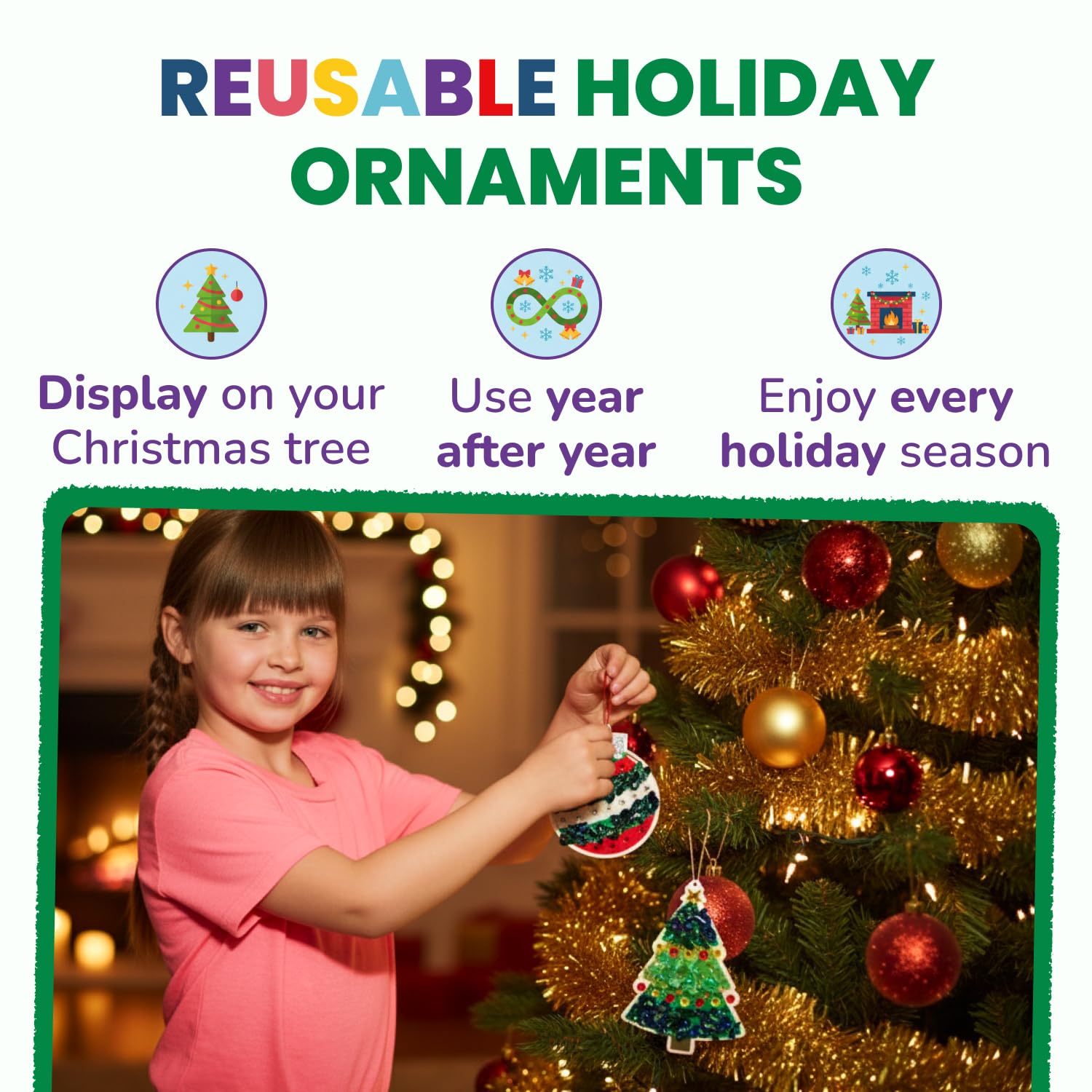 Little Jupiter DIY Gem Poke Art hanging strings for easy tree display