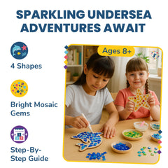 Little Jupiter mosaic kit sea turtle: engaging coastal craft boosting concentration and coordination.