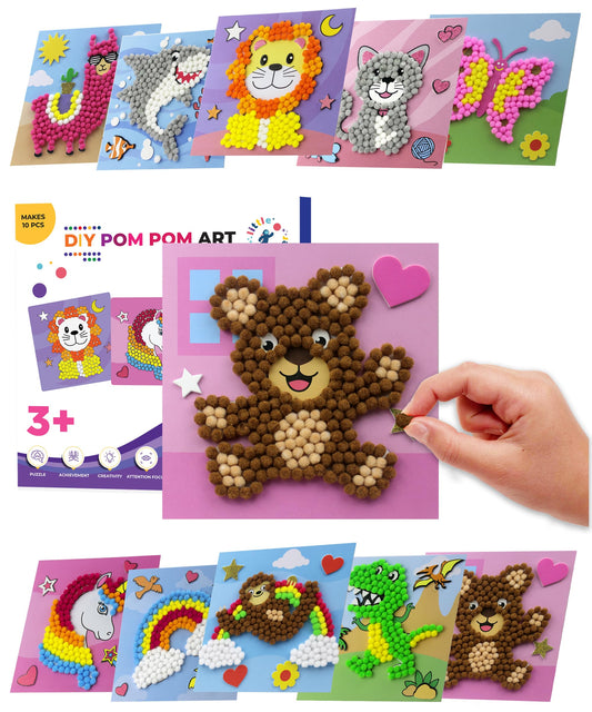 Little Jupiter pom pom art llama design for creative play and fine motor skills