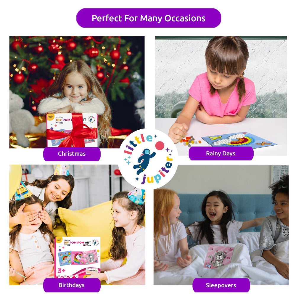 Little Jupiter pom pom art unicorn design fuels creative expression and dexterity
