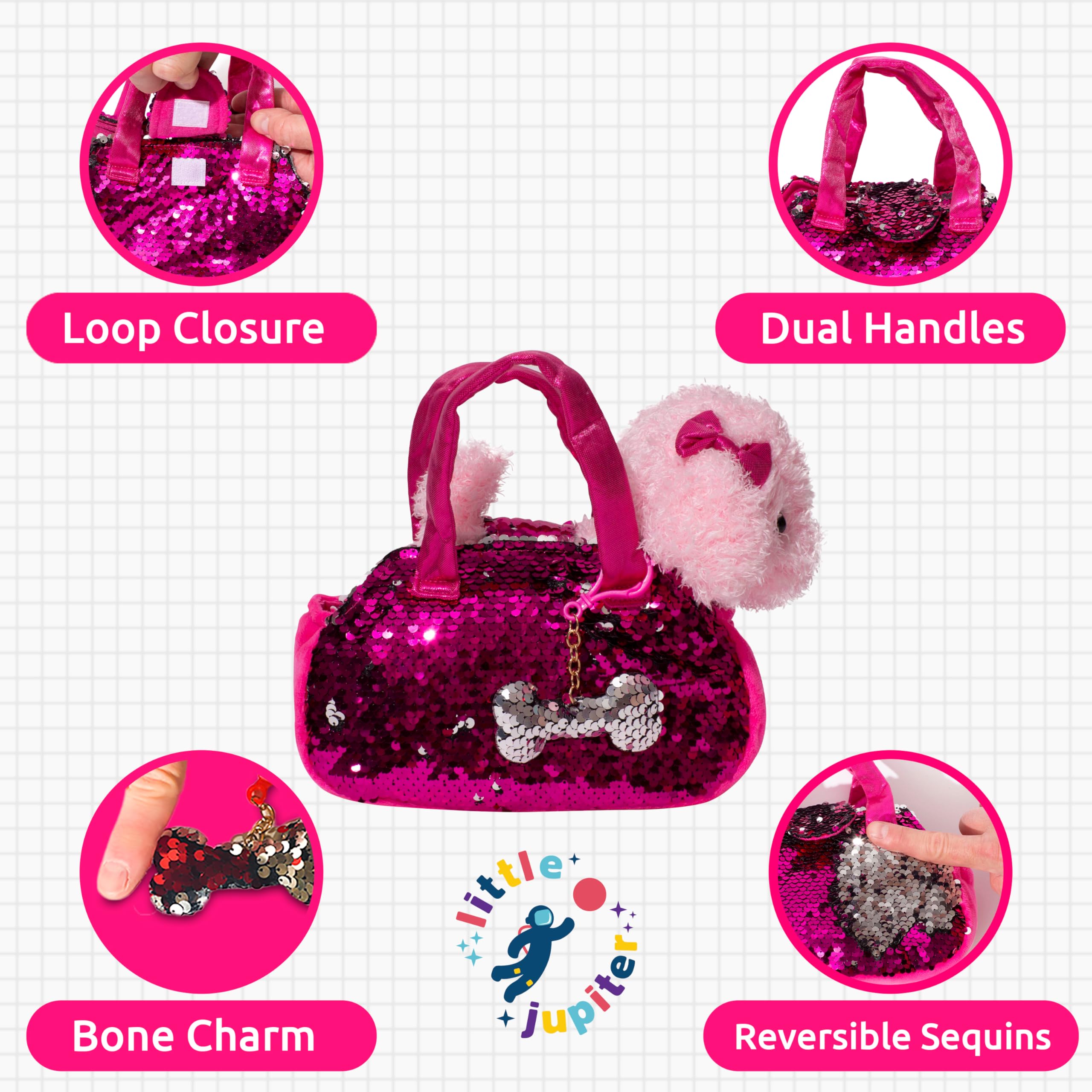 Little Jupiter dogbone charm complements the 3pc set for accessories.