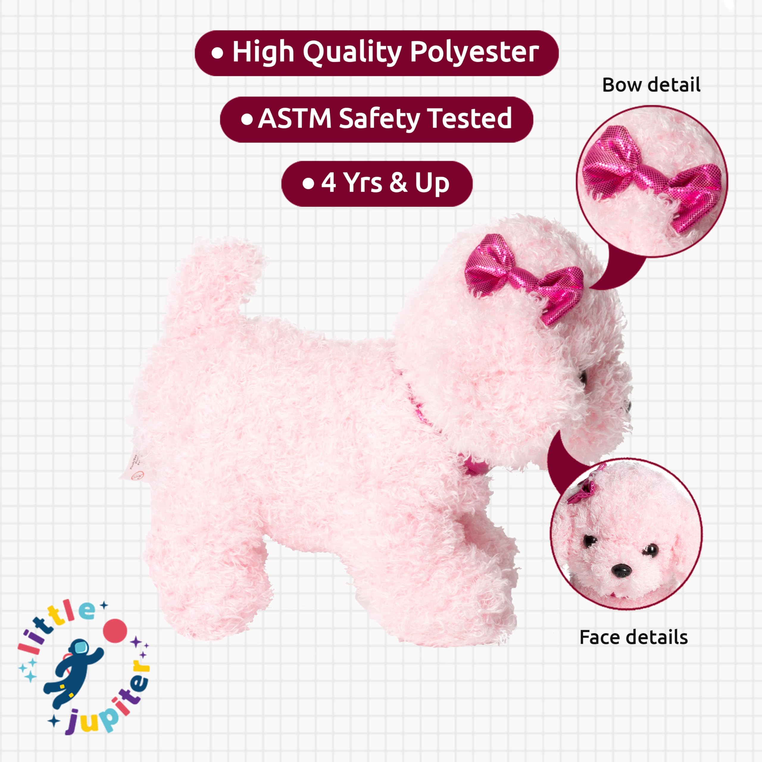 Little Jupiter pink Labradoodle plush ideal for imaginative bedtime stories.