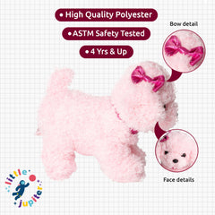 Little Jupiter pink Labradoodle plush ideal for imaginative bedtime stories.