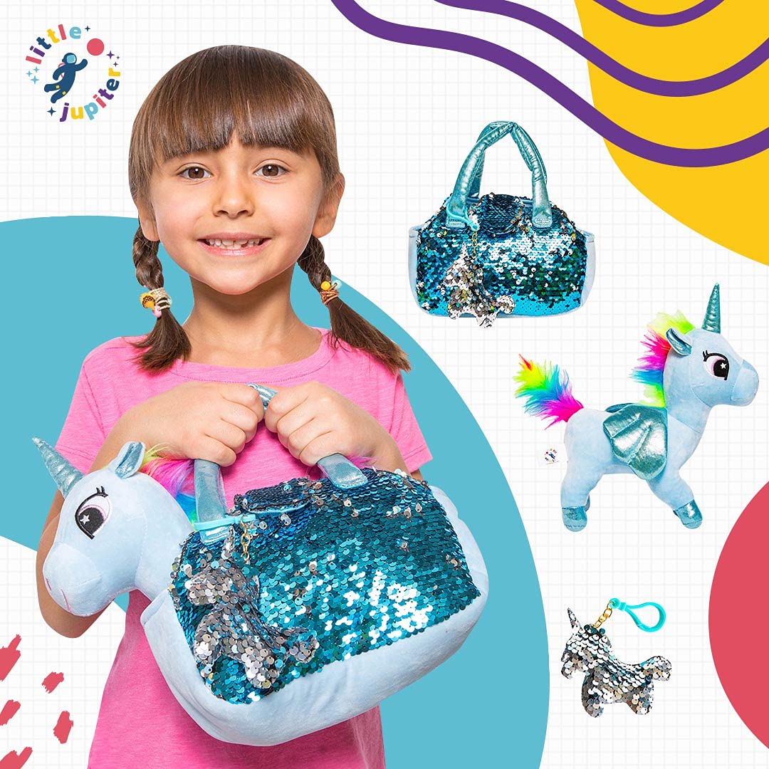 Little Jupiter purse with reversible sequins for sparkling fun