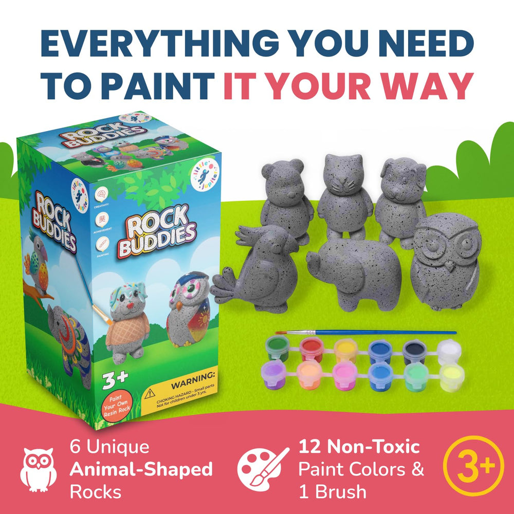 Little Jupiter Rock Buddies bear figure ideal for kid-friendly painting sessions.
