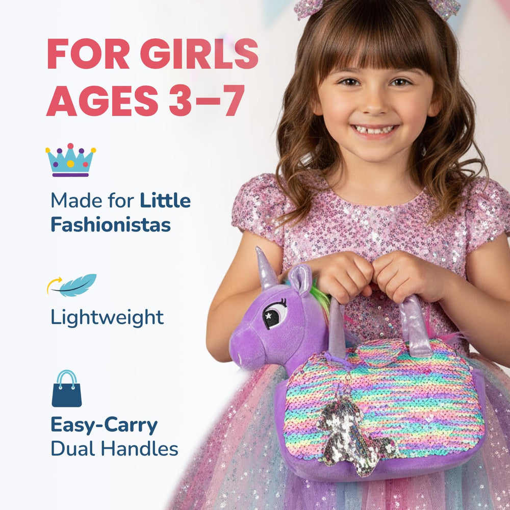Little Jupiter sequined carrier bag with reversible pink to silver sequins for flip-and-fun.