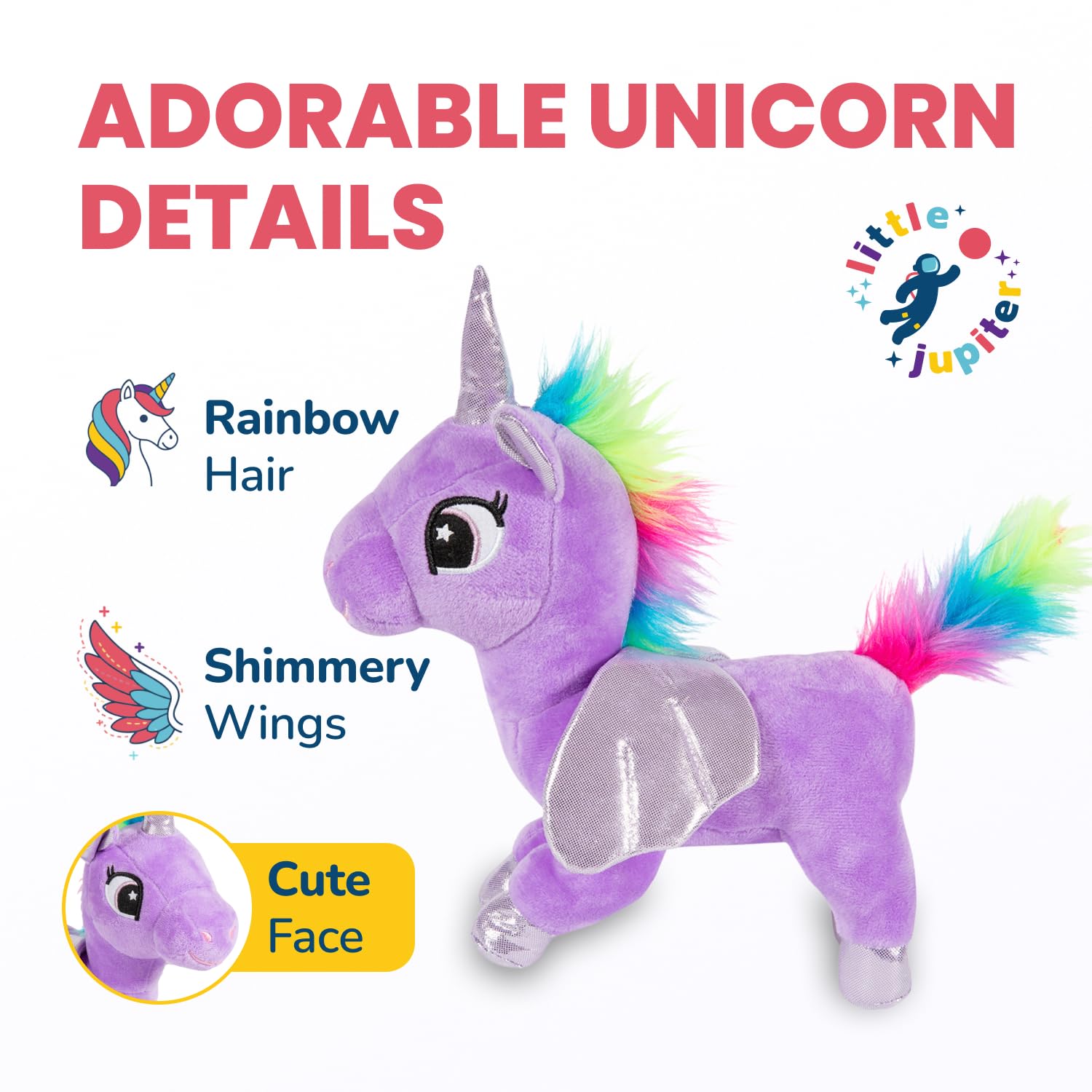 Soft polyester fabric from Little Jupiter adds kid-friendly comfort.