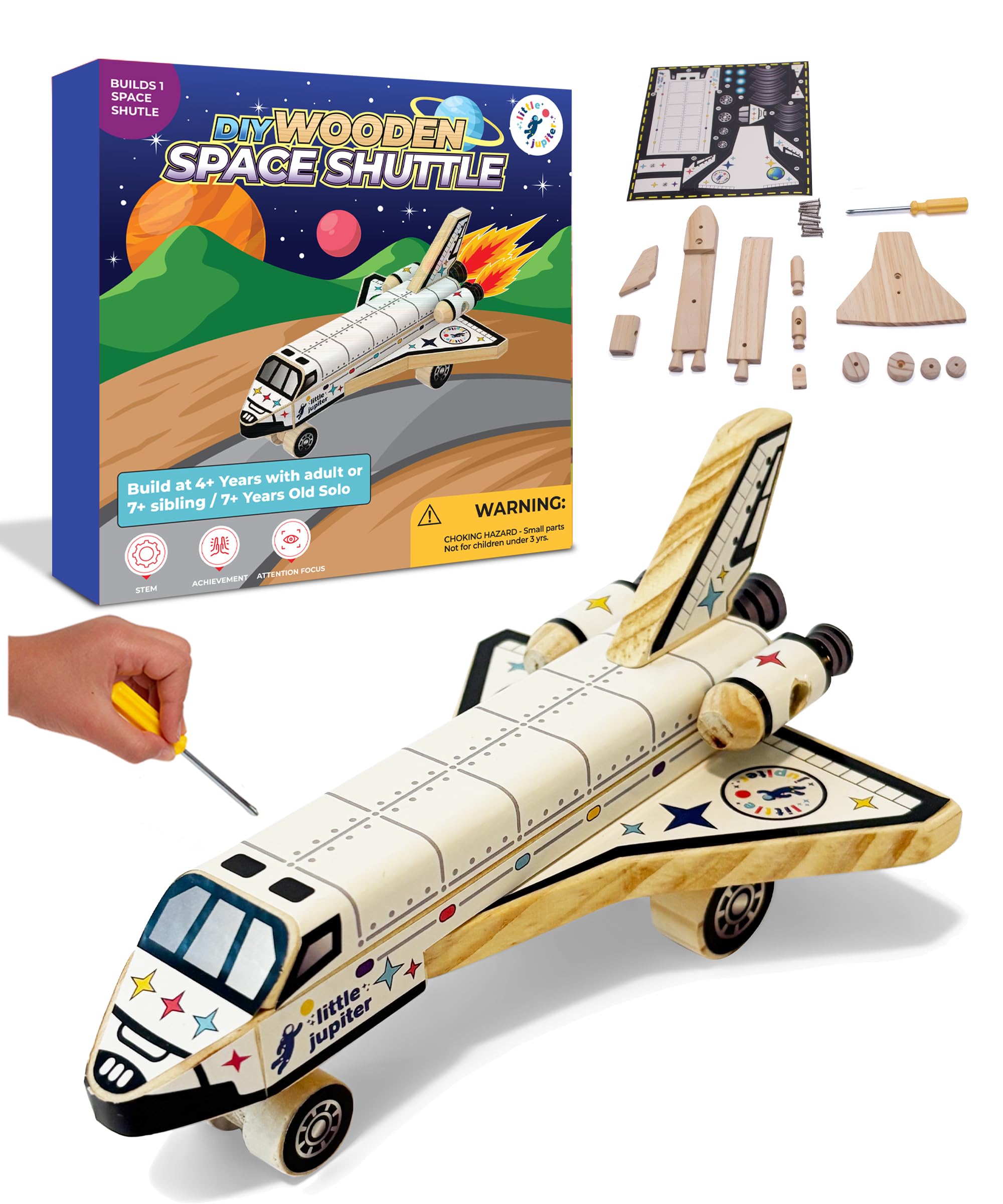 Little Jupiter Space Shuttle assembly steps for hands-on learning