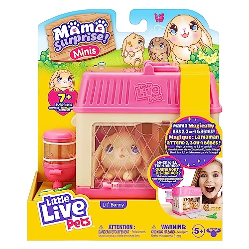 Little Live Pets Lil Baby Bunny Playset Pack setup with toy houses and mat