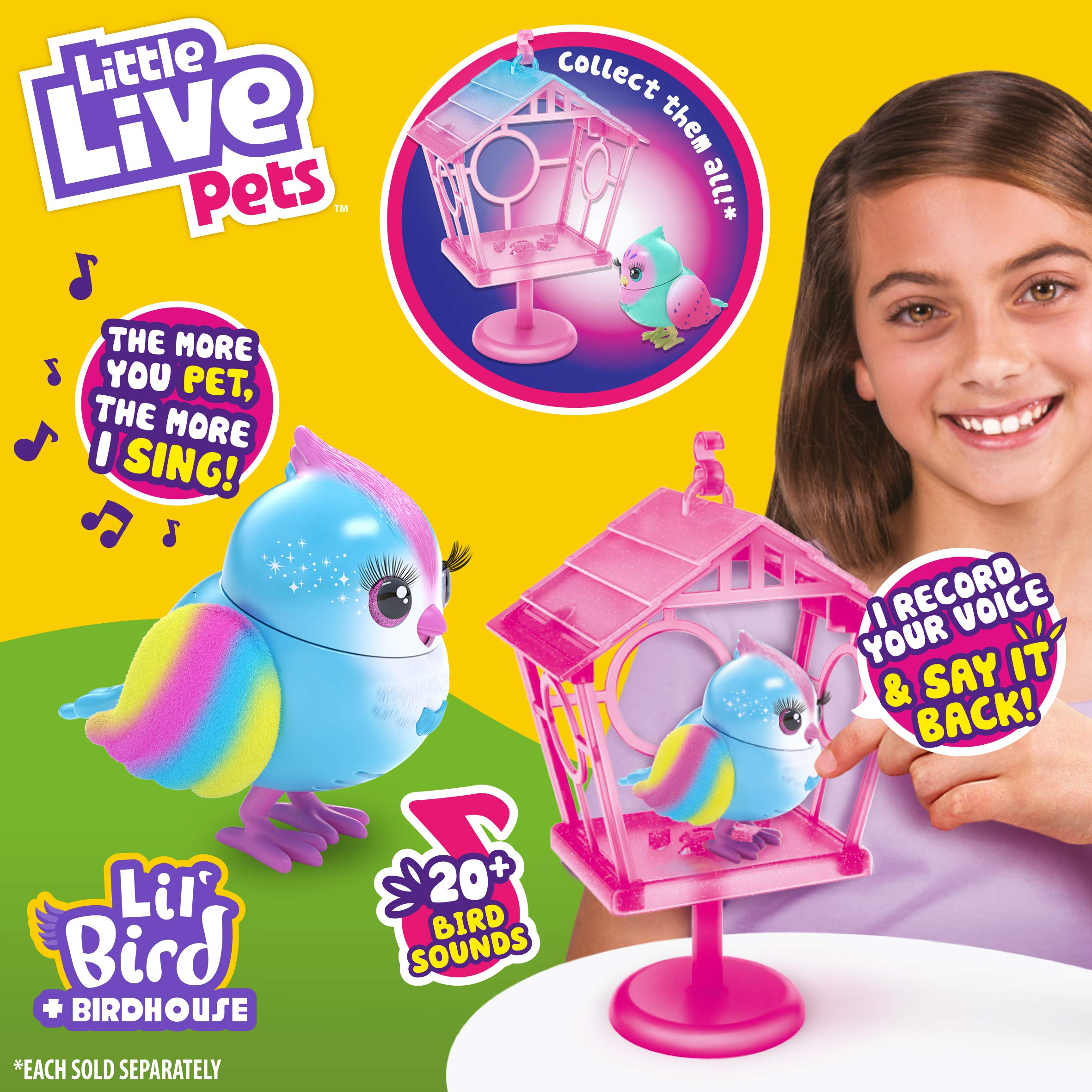 Removable stand lets you display Lil Bird on a shelf or desk.