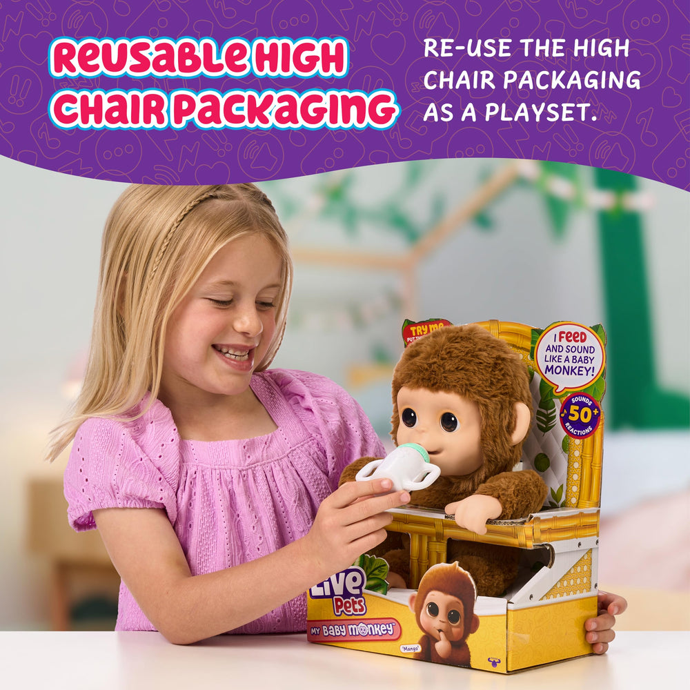 Little Live Pets Mango plush fur adds realistic tactile pretend play value.