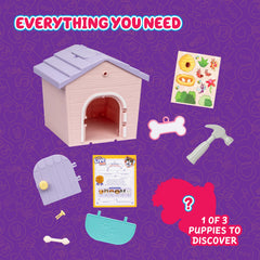 Little Live Pets My Puppy's Home Mini surprise puppy in kennel reveals playful anticipation.