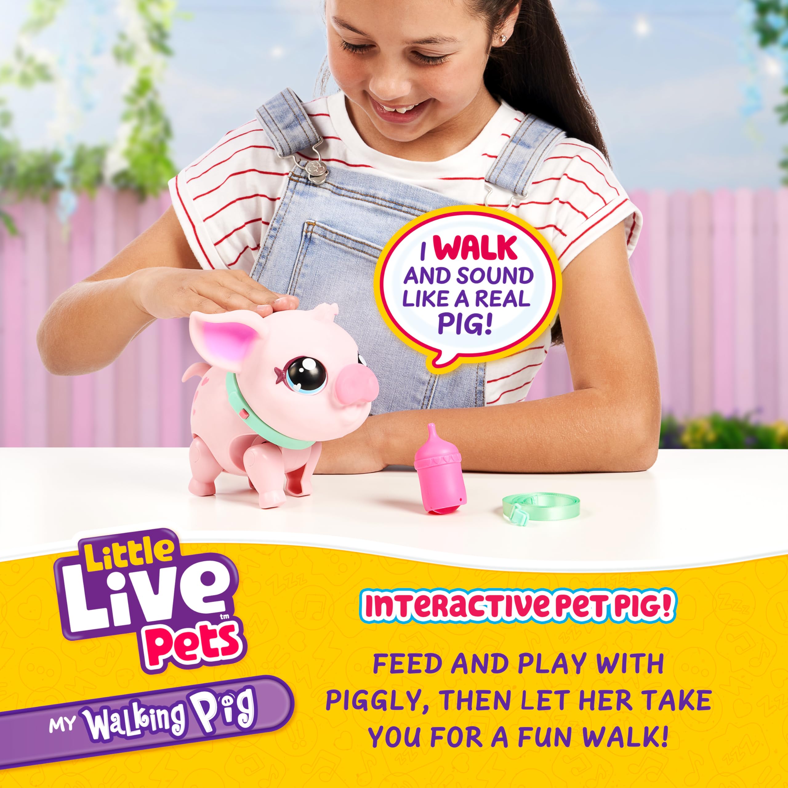 Little Live Pets Piggly walking mode shows lifelike movement during playtime.