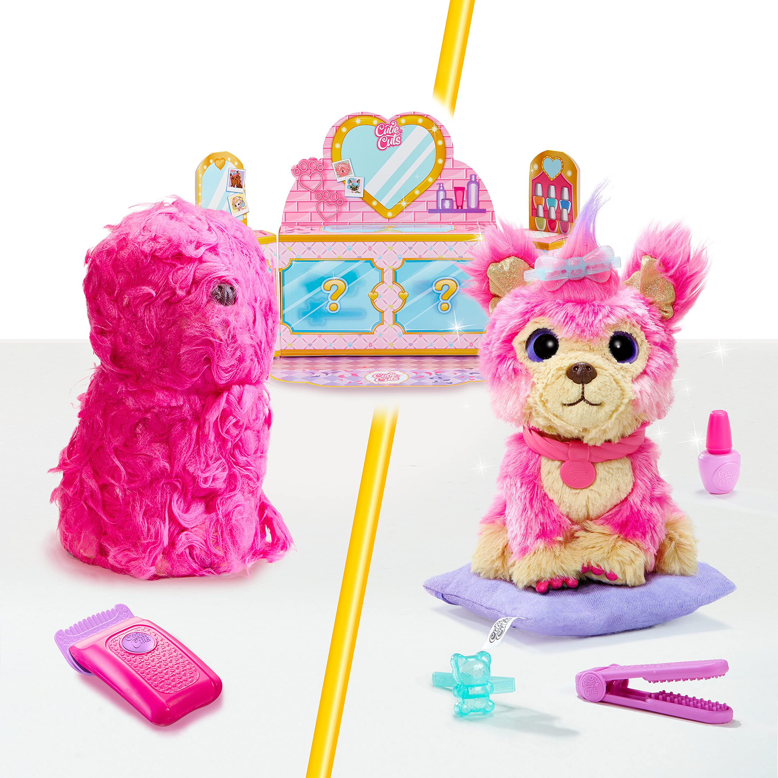 Little Live Scruff-A-Luvs Cutie Cuts pink puppy reveal after shave for styling