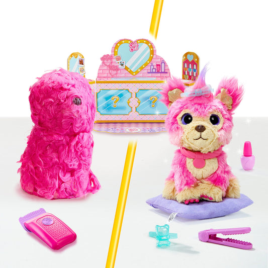 Little Live Scruff-A-Luvs Cutie Cuts pink puppy reveal after shave for styling