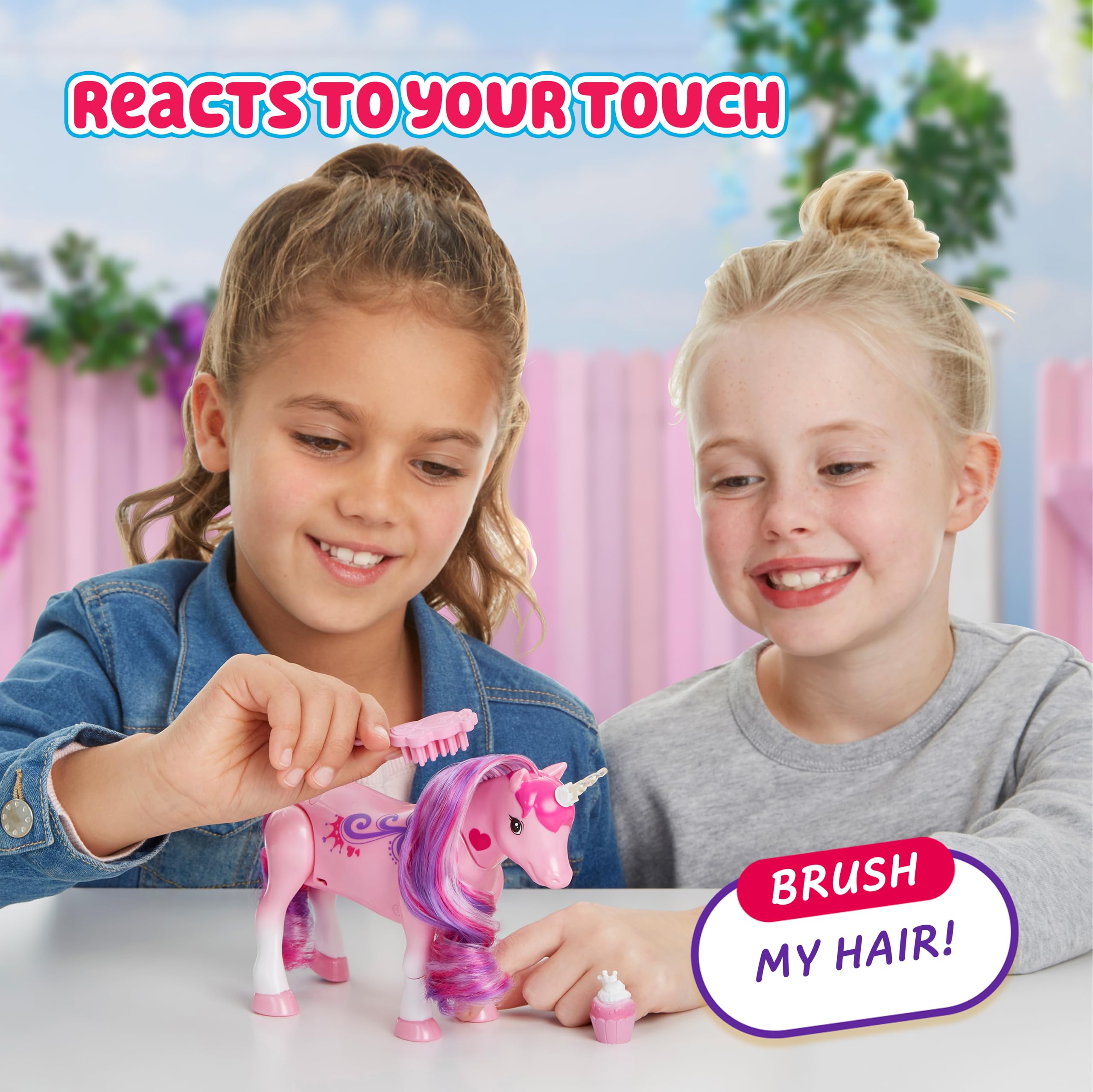 Little Live Pets Sparkles unicorn pat response creates affectionate, interactive moments.