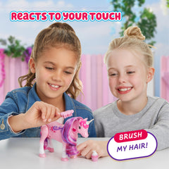 Little Live Pets Sparkles unicorn pat response creates affectionate, interactive moments.