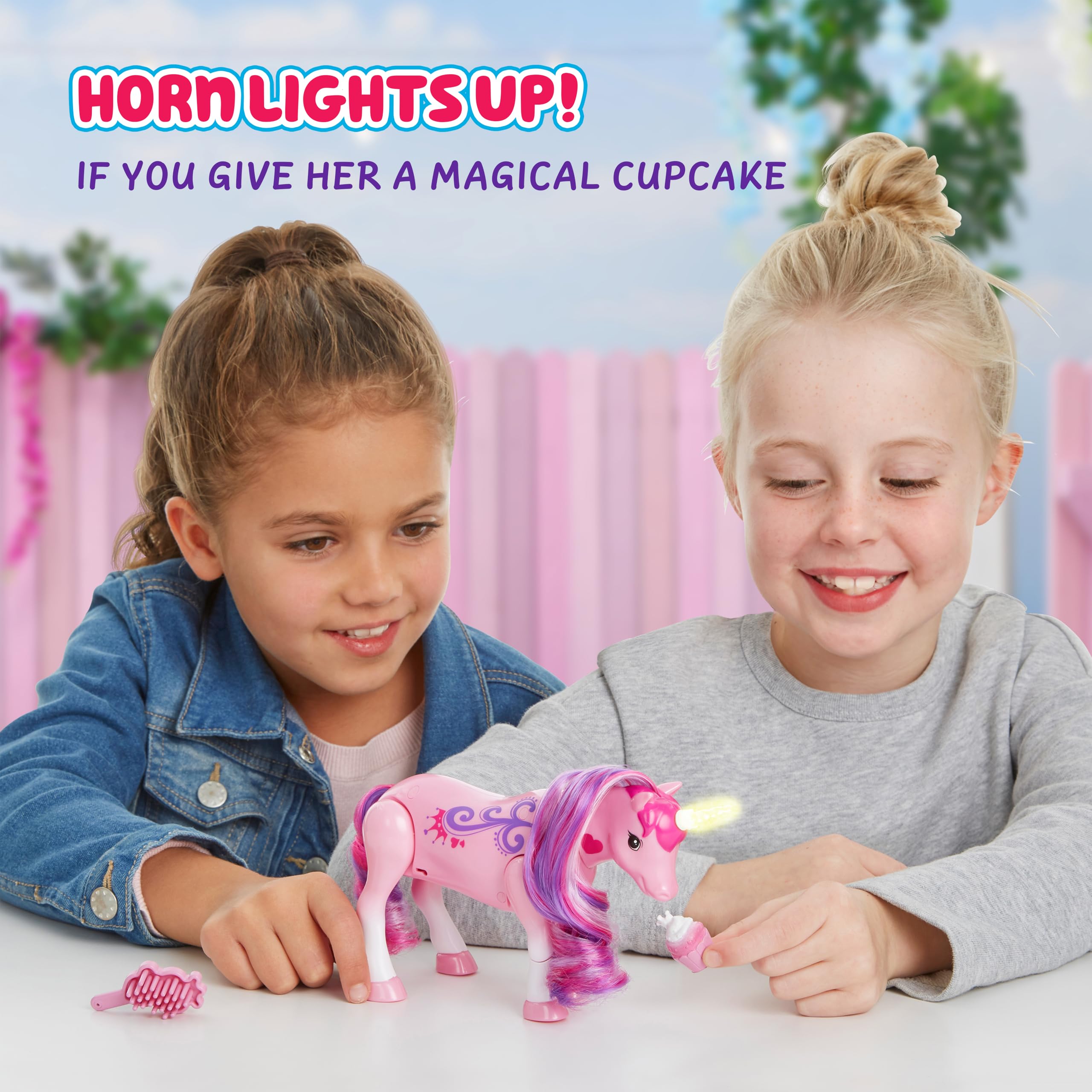 Little Live Pets Sparkles unicorn walking sounds add realism to pretend play.