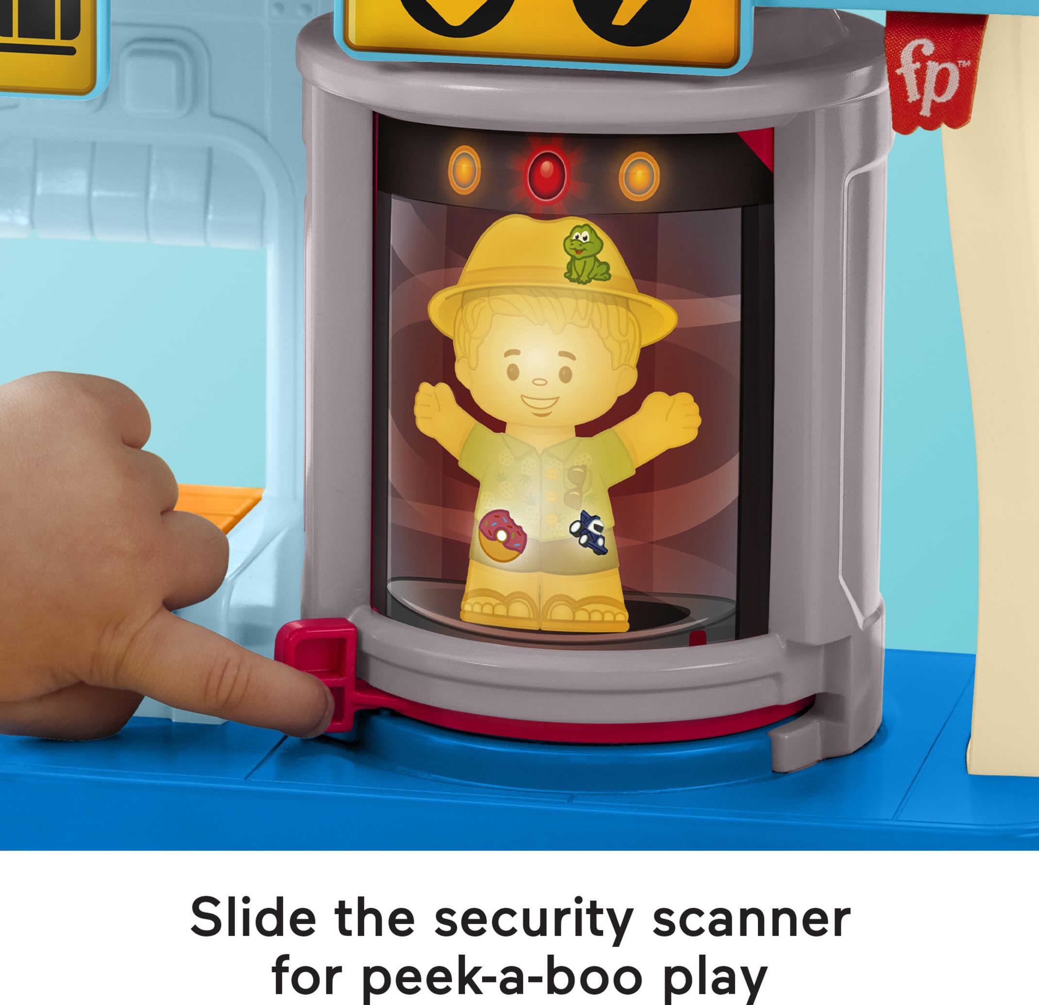 Little People luggage conveyor adds realistic packing and delivery play.