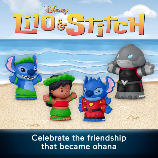 Little People COLLECTOR Disney Lilo & Stitch figures front view ideal for shelf display.