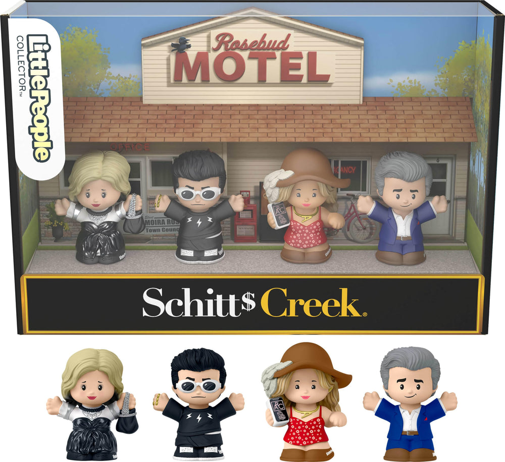 Little People Collector Schitt's Creek Rosebud Motel display box with four figures