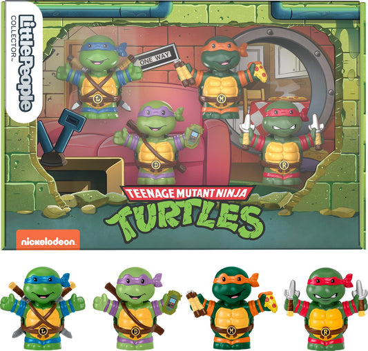 Little People Collector TMNT set packaging showcasing underground lair theme for collectible display.