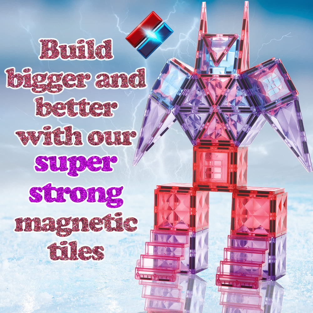 Little Pi 104pcs diamond tiles with stairs ensure durable, modular castle construction.
