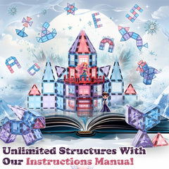 Little Pi Frozen Magnetic Tiles build and stack for hands-on pretend play adventures.