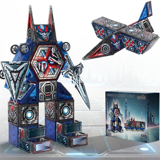 Little Pi MegaBots heroic transformation robots with sword and shield for imaginative play
