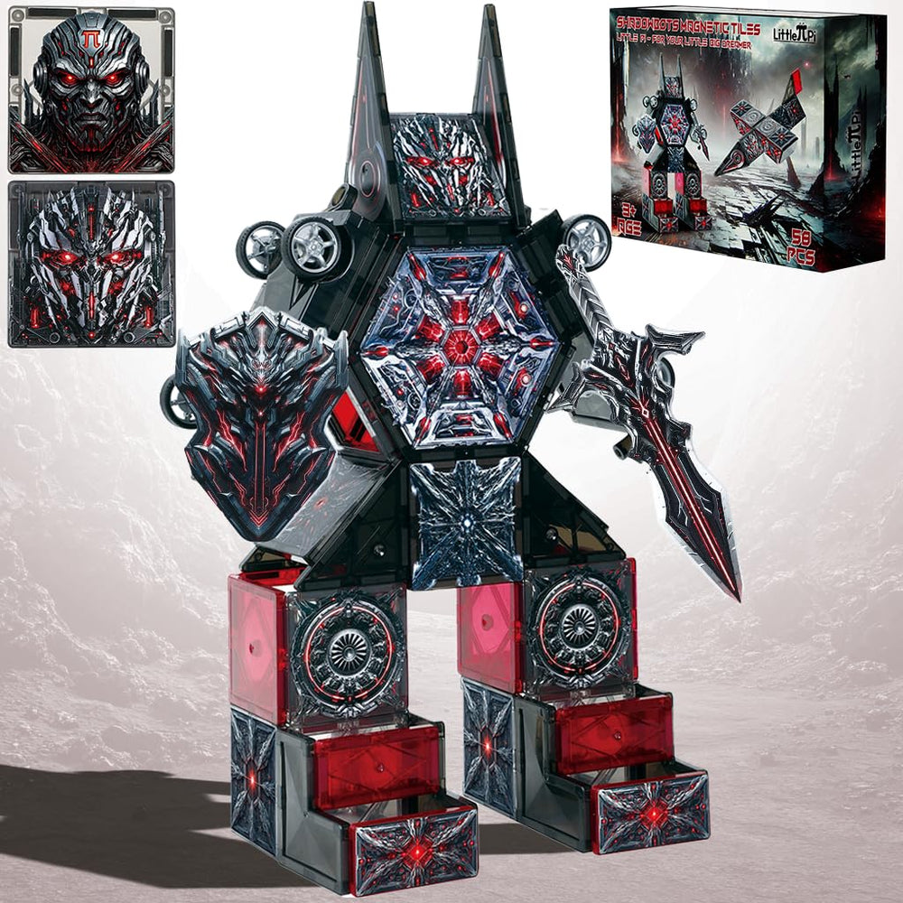Little Pi ShadowBots 58-piece tiles set for cinematic villain builds and creative STEM play