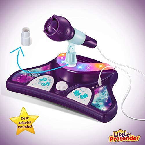 Little Pretender karaoke machine flashing stage lights create a showtime atmosphere.