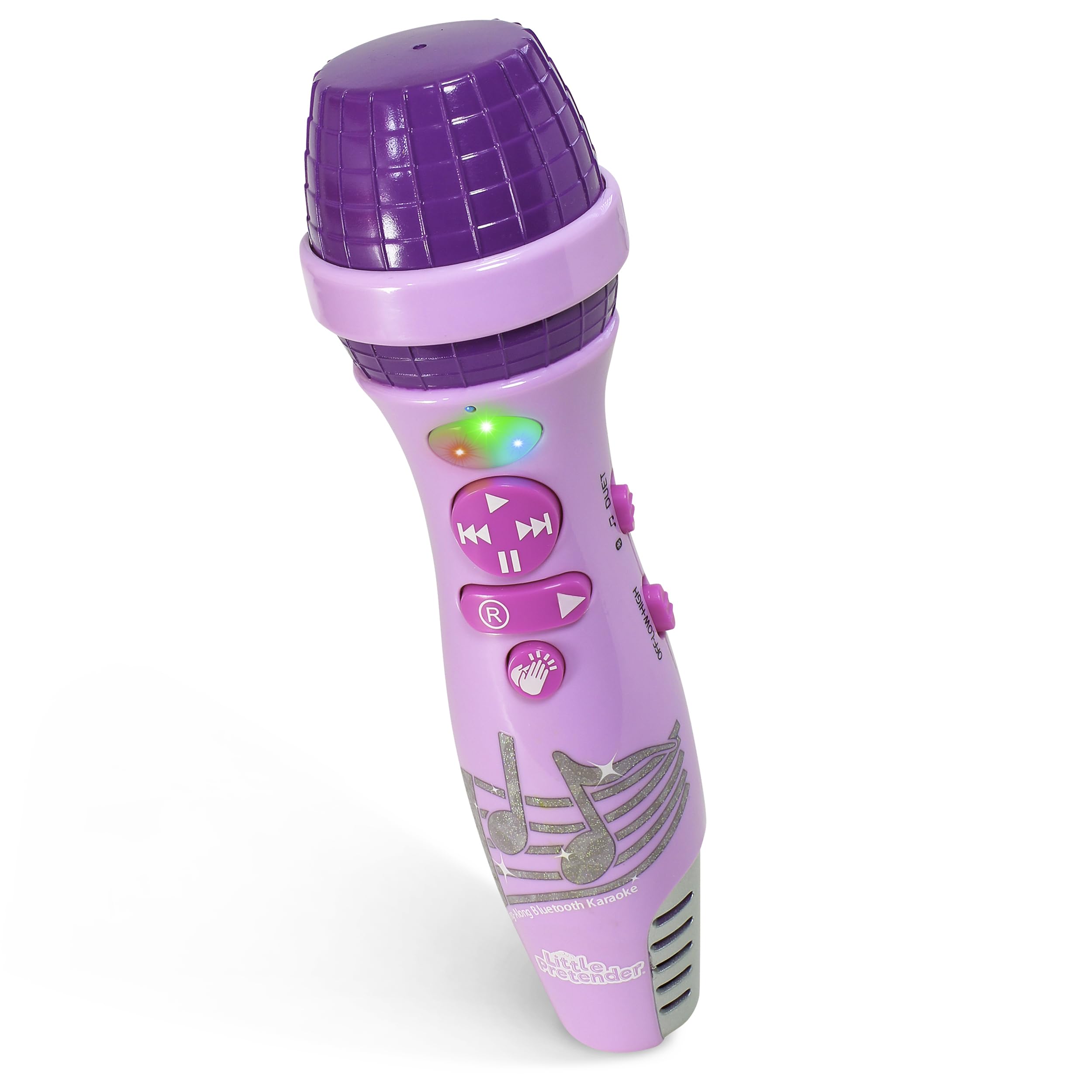 Little Pretender pink-purple karaoke microphone for toddlers with built-in songs and pretend play