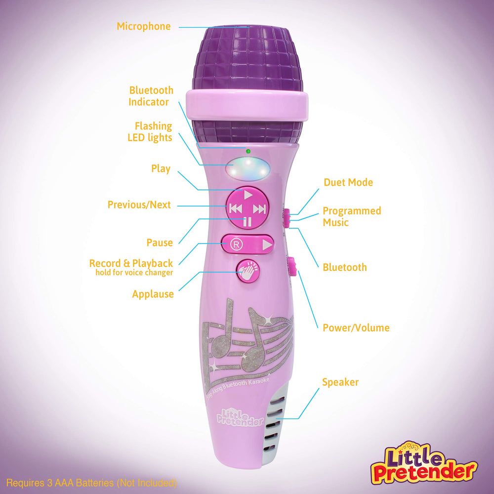 Little Pretender microphone with LED lights adds dramatic showtime ambiance