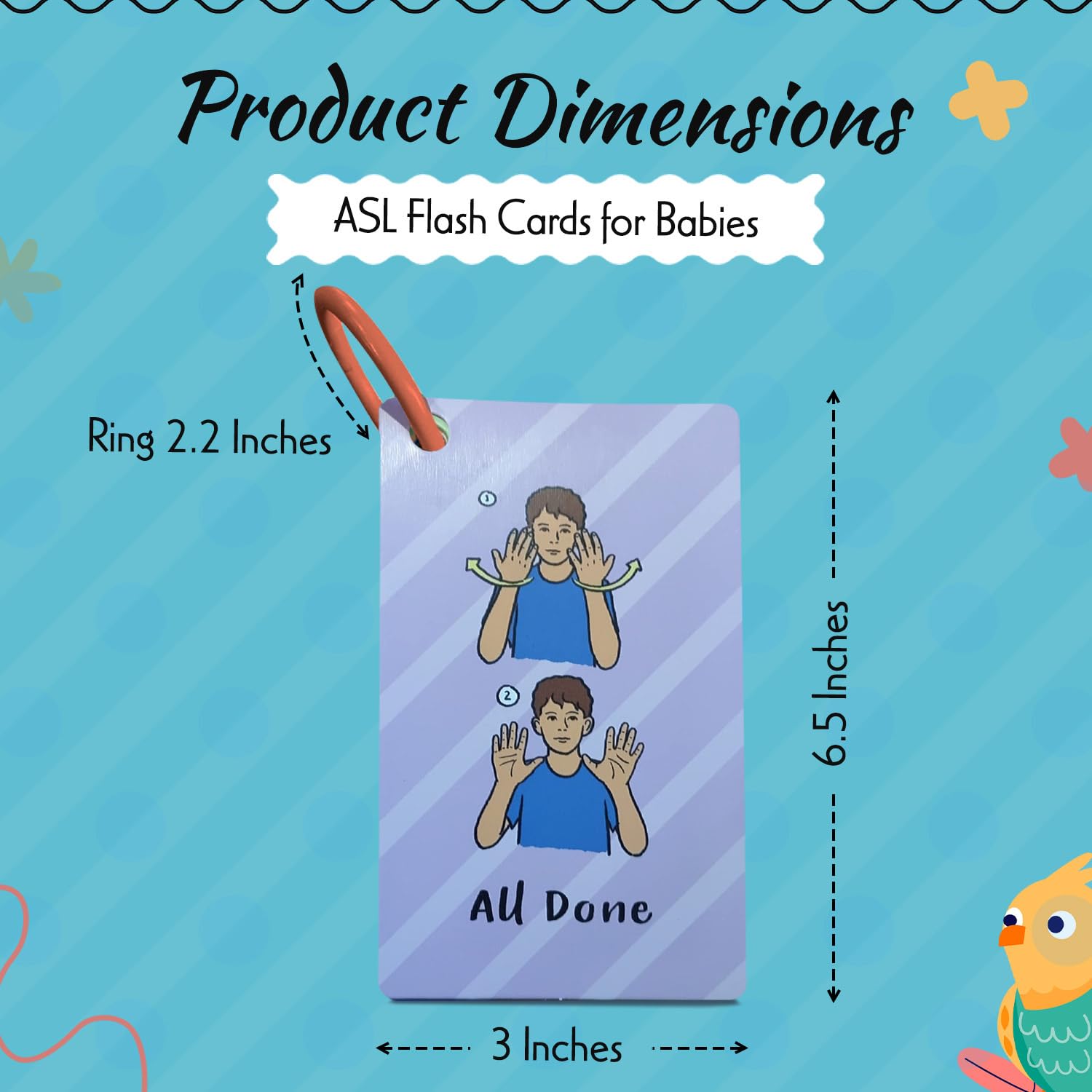 Little Signs Collection blue ring binder keeps cards organized for quick lessons.