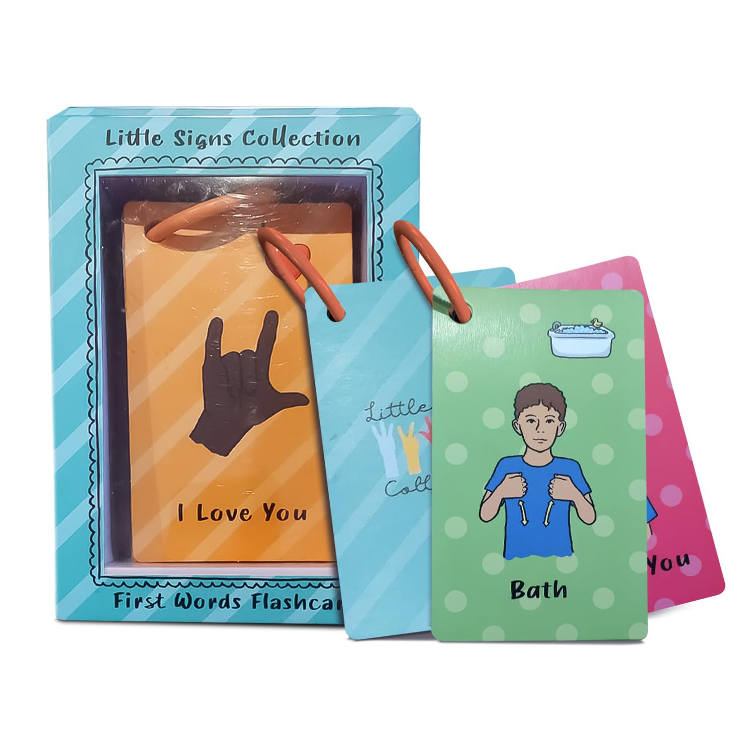 Little Signs Collection flash card shows letter A with a sign and picture for early learning.