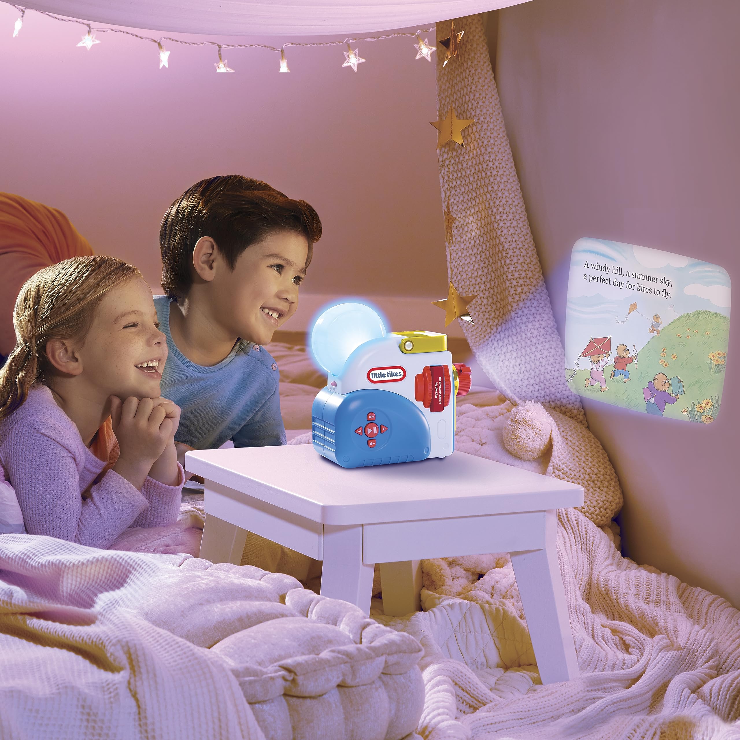 Little Tikes Berenstain Bears nightlight with Brother Bear adds gentle illumination.