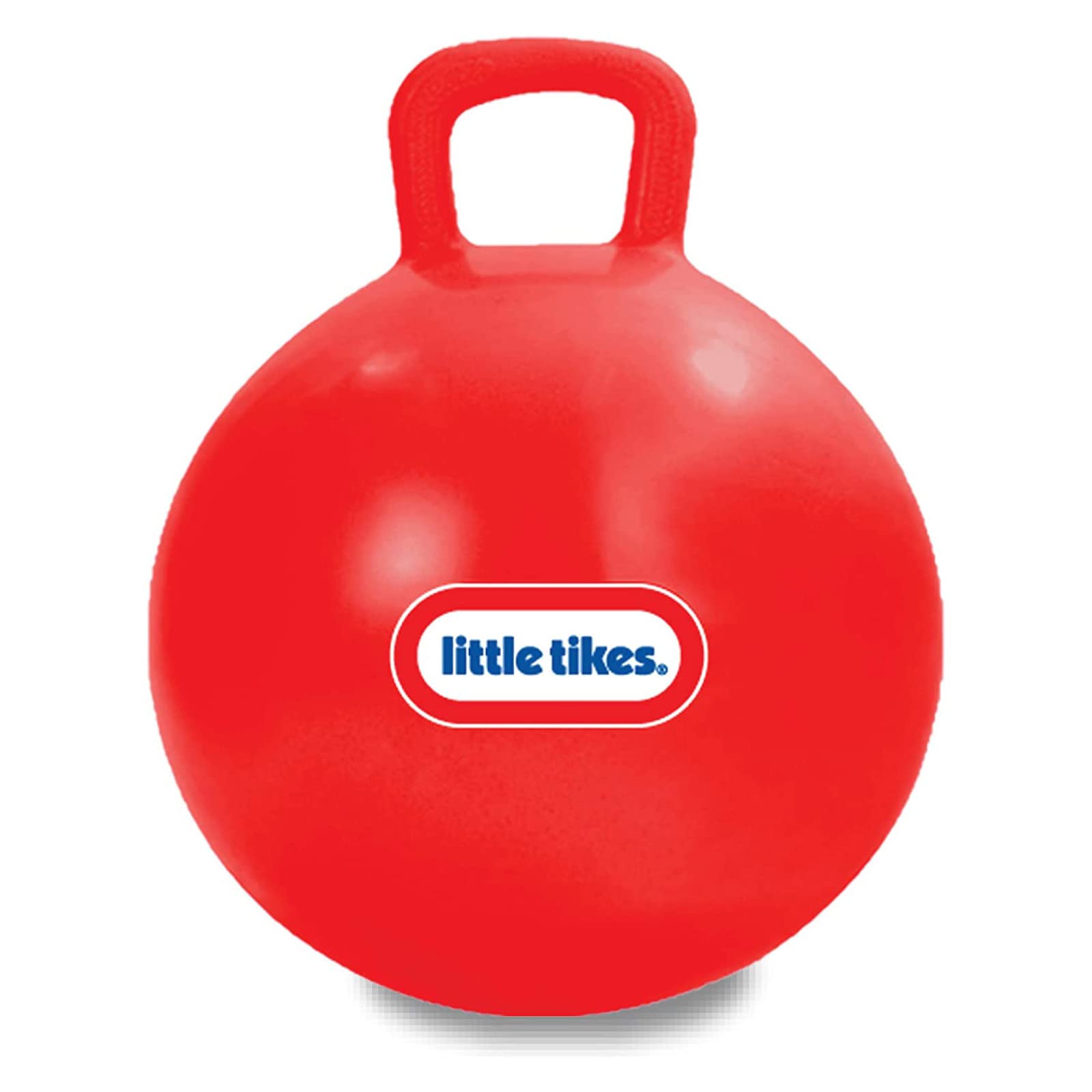 Little Tikes inflatable hopper ball red, side view, for active outdoor play and coordination.