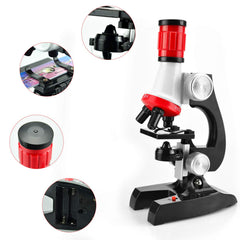 Child uses Little World microscope in a cozy learning corner