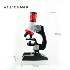 Magnification selector on Little World microscope highlights 100x, 400x, and 1200x for exploration