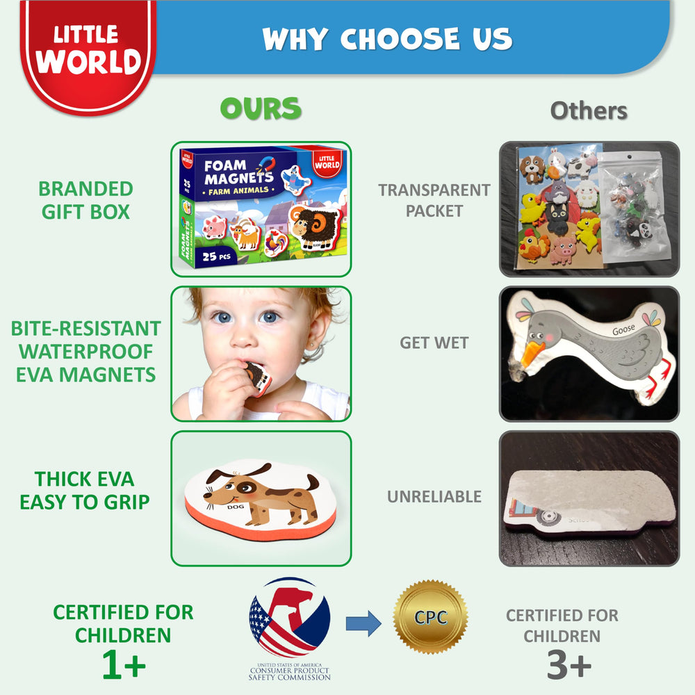 Little World colorful animal magnets spark creative fridge activities.