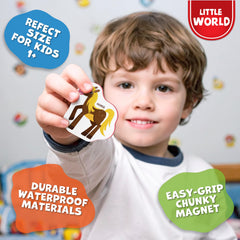 Little World magnets have strong backing for reliable placement during play.