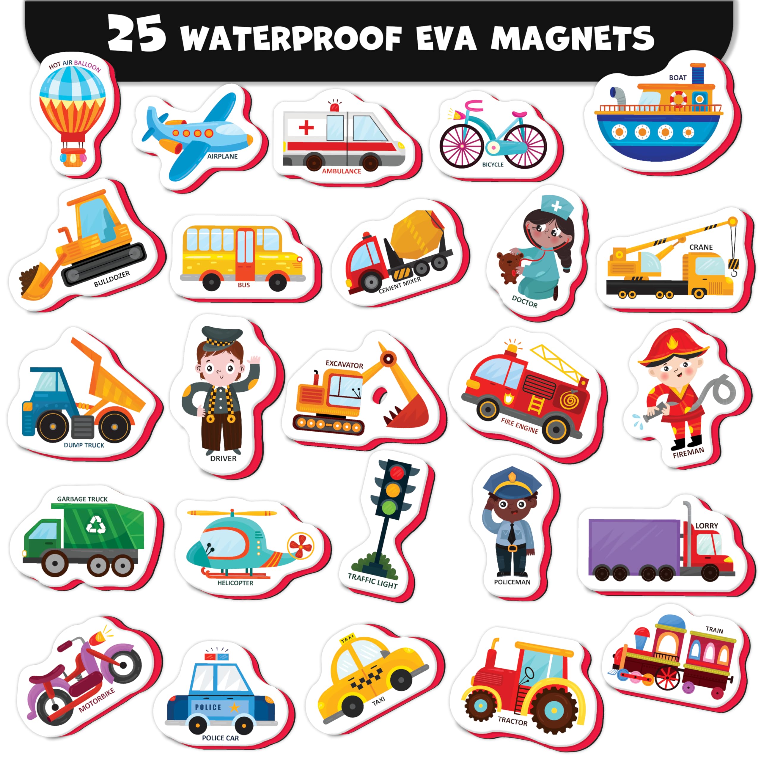 Little World fridge magnets large size reduces choking risk while encouraging exploration.