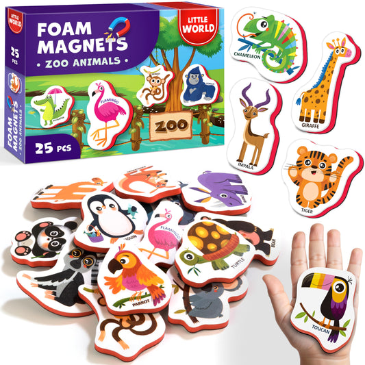 Little World fridge magnets designed for toddlers with soft, chunky grips.