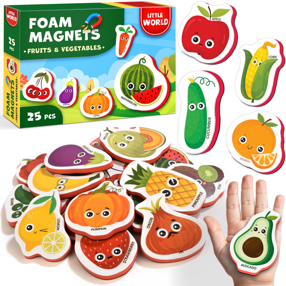Little World fridge magnets for toddlers with chunky grips for safe handling.