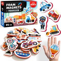 Little World fridge magnets toddlers soft thick grip for easy handling and safe play.