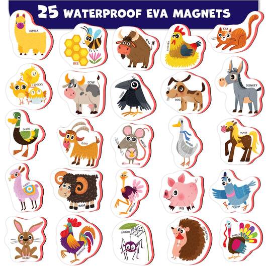 Little World large magnets featuring animals for engaging fridge learning.